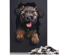 Puzzle carré créatif Border Terrier 1000 pièces pour Adultes, Jeu éducatif en Bois (75 x 50 cm)