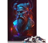 Puzzle carré créatif Bragi de 1000 pièces sur la mythologie nordique pour adultes et puzzle en bois, jeu intellectuel, 1000 pièces (75x50 cm)