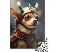 Puzzle carré créatif Chihuahua Viking de 1000 pièces pour Adultes et Puzzles en Bois, Jeu Stimulant de 1000 pièces (75 x 50 cm)