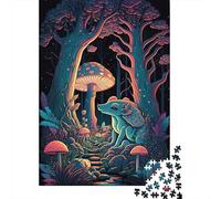 Puzzle carré créatif de 1 000 pièces en Bois représentant des Champignons psychédéliques (Fores84) pour Adultes, Jeu Stimulant (1 000 pièces, 75 x 50 cm).