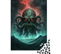 Puzzle carré créatif de 1 000 pièces en Bois représentant Un Monstre Poulpe pour Adultes, Jeu Stimulant (1 000 pièces, 75 x 50 cm)