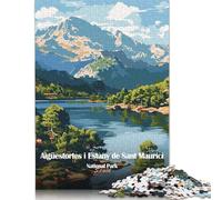 Puzzle carré créatif de 1 000 pièces pour Adultes, Puzzles en Papier, Jouets éducatifs, Aigüestortes et Estany de Sant Maurici, 38 x 26 cm, 1 000 pièces