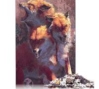 Puzzle carré créatif de 1 000 pièces « Renard Cerbère » pour Adultes et Puzzles en Papier, Jouets éducatifs 38 x 26 cm/1 000 pièces