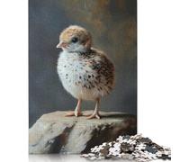 Puzzle carré créatif de 1 000 pièces représentant Un Adorable Oiseau et Un Poussin, pour Adultes, Jeu intellectuel en Bois (75 x 50 cm)
