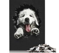 Puzzle carré créatif de 1 000 pièces représentant Un épagneul des Pyrénées pour Adultes, Jeu Stimulant en Papier, 38 x 26 cm/1 000 pièces