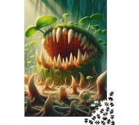 Puzzle carré créatif de 1 000 pièces représentant Un Monstre à Grande Bouche pour Adultes, Puzzles en Bois Uniques, Jeux de défi, 1 000 pièces (75 x 50 cm)