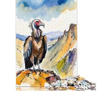 Puzzle carré créatif de 1 000 pièces représentant Un vautour au Sommet d'une Montagne, pour Adultes, Jeu Stimulant en Papier, 38 x 26 cm, 1 000 pièces