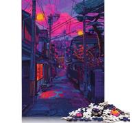 Puzzle carré créatif de 1 000 pièces représentant Un Village Japonais pour Adultes, Jeu Stimulant en Bois (75 x 50 cm).
