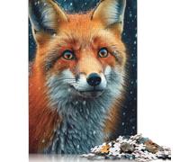 Puzzle carré créatif de 1 000 pièces représentant Un Visage de Renard pour Adultes, Puzzles en Papier, Jeux de Puzzle Anti-Stress et Cadeaux Uniques (1 000 pièces, 75 x 50 cm)