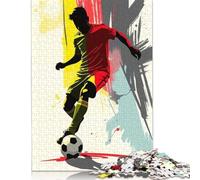 Puzzle carré créatif de 1 000 Silhouettes de footballeurs Belges pour Adultes, Puzzles en Bois, Jeux de défi Uniques, 1 000 pièces (75 x 50 cm)