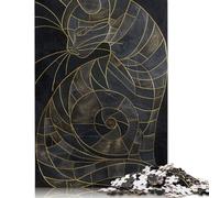 Puzzle carré créatif de 1000 pièces avec chat esthétique adulte et puzzle en bois, jeu difficile 38x26 cm/1000 pièces