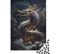 Puzzle carré créatif de 1000 pièces « Brave Dragon » pour Adultes, Jeu de Puzzle en Papier Stimulant, 38 x 26 cm / 1000 pièces