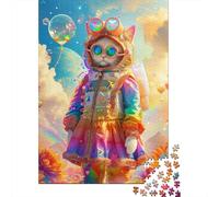 Puzzle carré créatif de 1000 pièces Cat_Alien pour Adultes et Puzzles en Bois, Jouet éducatif, 1000 pièces (75 x 50 cm)