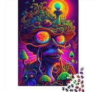 Puzzle carré créatif de 1000 pièces « Champignons psychédéliques » (38 x 26 cm) pour Adultes, idéal pour se détendre et Offrir en Cadeau de Noël Original.