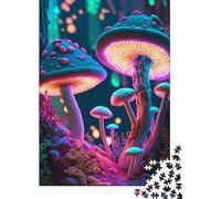 Puzzle carré créatif de 1000 pièces « Champignons psychédéliques » (38 x 26 cm) pour Adultes. Jeu de Puzzle Anti-Stress et Cadeau de Noël Original.