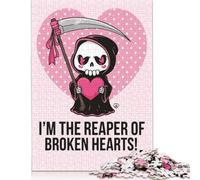 Puzzle carré créatif de 1000 pièces « La Faucheuse des cœurs brisés » pour Adultes et Jeux éducatifs en Papier (38 x 26 cm)