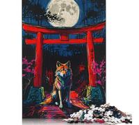 Puzzle carré créatif de 1000 pièces « Le Loup Assis Devant » pour Adultes. Jeu de Puzzle en Papier Stimulant, 38 x 26 cm.