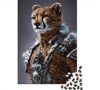 Puzzle carré créatif de 1000 pièces « Le Roi Guépard » pour Adultes, Jeu éducatif en Papier, 38 x 26 cm.
