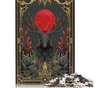 Puzzle carré créatif de 1000 pièces Mystic Deer Moon pour Adultes et Puzzles en Bois, Jeu Stimulant de 1000 pièces (75x50cm)
