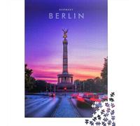 Puzzle carré créatif de 1000 pièces représentant Berlin de Nuit, idéal pour Adultes. Jeu de Puzzle Anti-Stress et Cadeau de Noël Original. 38 x 26 cm / 1000 pièces