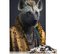 Puzzle carré créatif de 1000 pièces représentant des hyènes, Animaux Sauvages, pour Adultes et Jeux éducatifs en Papier (38 x 26 cm).