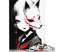 Puzzle carré créatif de 1000 pièces représentant des Masques Japonais, pour Adultes. Jeu éducatif en Papier, 38 x 26 cm.