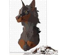 Puzzle carré créatif de 1000 pièces représentant Un Chien à tête Ronde, pour Adultes. Jeu de réflexion en Papier, 38 x 26 cm.