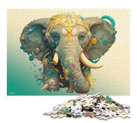 Puzzle carré créatif de 1000 pièces représentant Un éléphant de Style Dessin animé, idéal pour Les Adultes, Jeu Anti-Stress et Cadeau de Noël Original (75 x 50 cm).