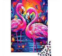 Puzzle carré créatif de 1000 pièces représentant Un Flamant Rose, en Bois, pour Adultes et Jouets éducatifs (75 x 50 cm).
