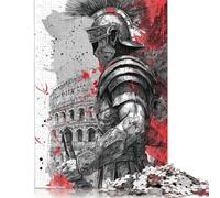 Puzzle carré créatif de 1000 pièces représentant Un Guerrier Romain avec Une épée, en Bois, pour Adultes. Jeu Stimulant. 1000 pièces (75 x 50 cm).