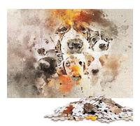 Puzzle carré créatif de 1000 pièces représentant Un Pitbull, idéal pour Adultes et Jeux de Puzzle en Bois Anti-Stress, Ainsi Que des Cadeaux de Noël Uniques. 1000 pièces (75 x 50 cm).