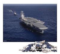 Puzzle carré créatif de 1000 pièces représentant Un Porte-Avions en mer, en Bois, pour Adultes. Jeu Stimulant de 1000 pièces (75 x 50 cm).