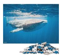 Puzzle carré créatif de 1000 pièces représentant Un Requin-Baleine, Le Plus Grand Poisson du Monde, pour Adultes et Jouets éducatifs en Bois (75 x 50 cm).