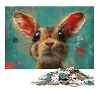 Puzzle carré créatif de 1000 pièces représentant Une Souris aux Grandes Oreilles, idéal pour Les Adultes, pour se détendre et Offrir Un Cadeau de Noël Original (75 x 50 cm).