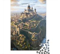 Puzzle carré créatif de 1000 pièces représentant Une Ville fortifiée à l'aube, en Bois, pour Adultes. Jeu éducatif. 1000 pièces (75 x 50 cm).
