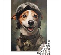 Puzzle carré créatif de 1000 pièces Russell Dog Soldier pour Adultes et Jeu éducatif en Bois, 1000 pièces (75 x 50 cm)