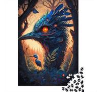 Puzzle carré créatif de 1000 pièces sur Le thème de l'autruche dans Le Royaume Enchanté (38 x 26 cm) - Jeu éducatif pour Adultes