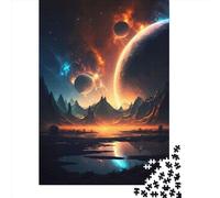 Puzzle carré créatif de 1000 pièces sur Le thème de l'horizon Cosmique, pour Adultes. Jeu de réflexion en Papier, 38 x 26 cm.