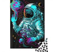 Puzzle carré créatif de 1000 pièces sur Le thème des astronautes néon, pour Adultes et Jeux éducatifs en Papier (38 x 26 cm).