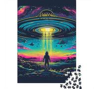 Puzzle carré créatif de 1000 pièces sur Le thème des OVNI, pour Adultes. Jeu éducatif en Papier, 38 x 26 cm.