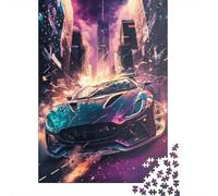 Puzzle carré créatif de 1000 pièces sur Le thème des Supercars, en Bois, pour Adultes. Jeu Stimulant de 1000 pièces (75 x 50 cm).