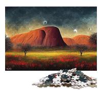 Puzzle carré créatif de 1000 pièces « Wisps in The Outback » pour Adultes et Jouets éducatifs en Bois (75 x 50 cm)