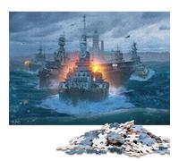 Puzzle carré créatif de 1000 pièces World of Warships Clans pour Adultes et Jeu intellectuel en Bois, 1000 pièces (75 x 50 cm)