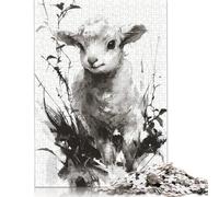 Puzzle carré créatif de 300 pièces « Les murmures de l'agneau » pour Adultes et Jeu éducatif en Bois, 300 pièces (40 x 28 cm)