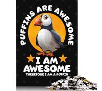 Puzzle carré créatif de 500 pièces en Bois représentant Un macareux Moine pour Adultes, Jouets éducatifs (500 pièces, 52 x 38 cm)