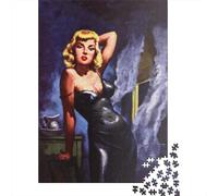 Puzzle carré créatif de 500 pièces pour Adultes, inspiré des couvertures de Romans Populaires Vintage, en Bois, avec des Illustrations de Filles. Jeu Stimulant. 500 pièces (52 x 38 cm).