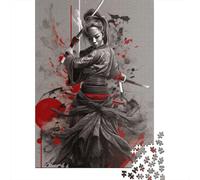 Puzzle carré créatif de 500 pièces représentant des geishas et des samouraïs Japonais, en Bois, pour Adultes. Jeu éducatif. 500 pièces (52 x 38 cm).