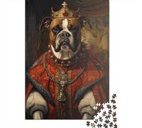 Puzzle carré créatif de 500 pièces représentant Un Boxer, Le Roi des Puzzles, pour Adultes et Jeu intellectuel en Bois (52 x 38 cm).