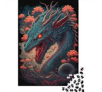 Puzzle carré créatif de 500 pièces représentant Un Dragon, idéal pour Adultes et Jeux de Puzzle en Bois Anti-Stress, Parfait comme Cadeau de Noël Original. 500 pièces (52 x 38 cm).
