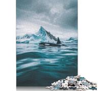 Puzzle carré créatif de 500 pièces représentant Un Orque et Un Iceberg majestueux pour Adultes, Puzzles en Bois, Jouets éducatifs, 500 pièces (52 x 38 cm)